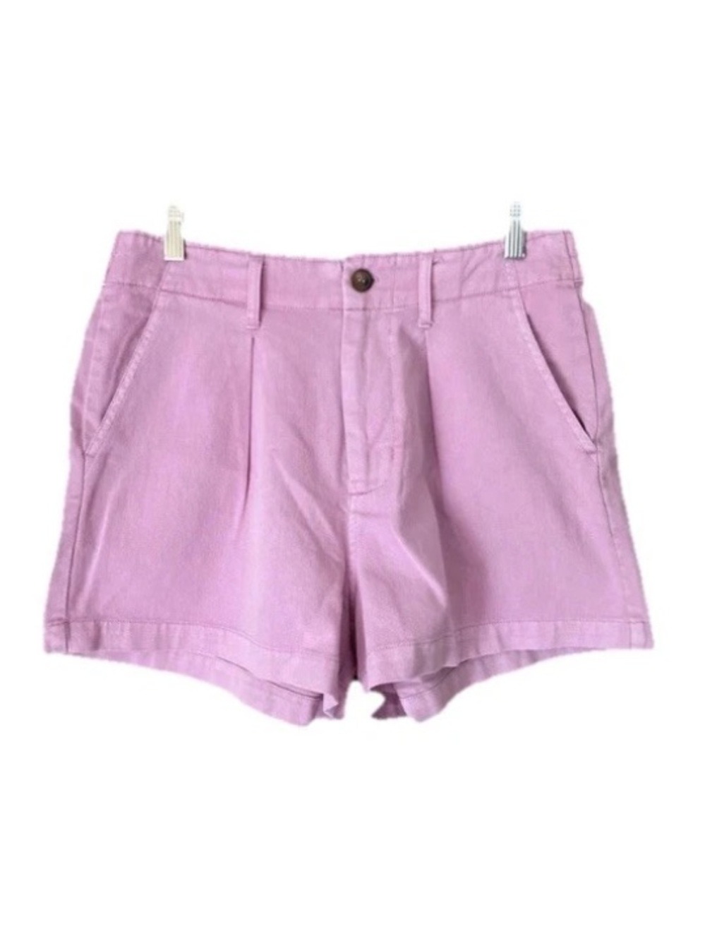 Double Zero Womens Spicy Small Shorts High Rise Pleated Pink Cotton Denim S/M